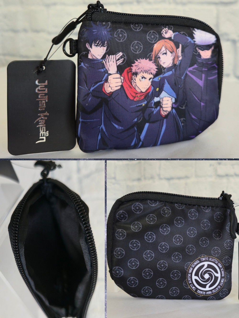 Jujutsu Kaisen Anime Itadori Gojo Fushiguro Kugisaki Black Coin Pouch Wallet New